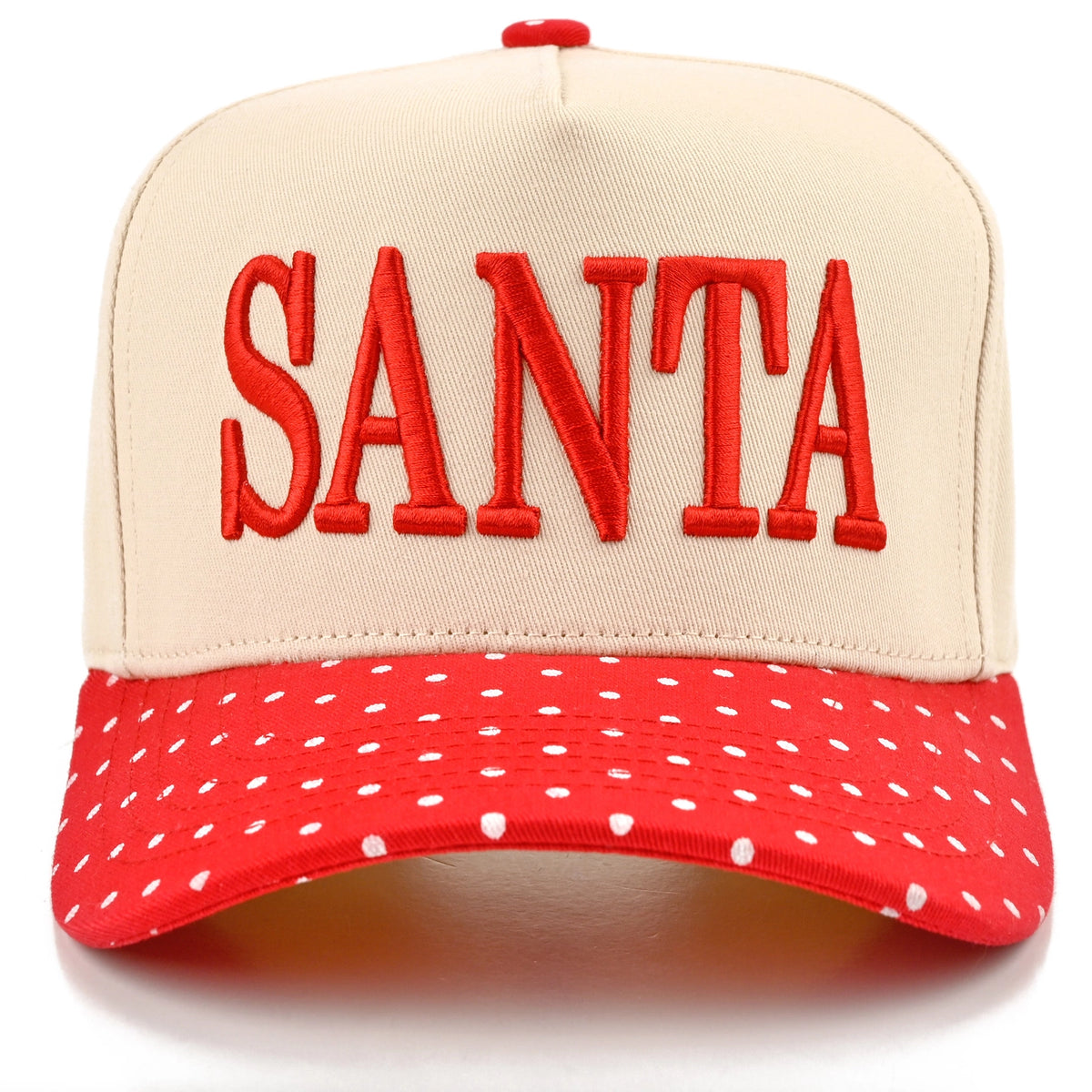 Santa Letter Embroidered Polka Dot Trucker Cap
