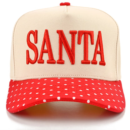 Santa Letter Embroidered Polka Dot Trucker Cap