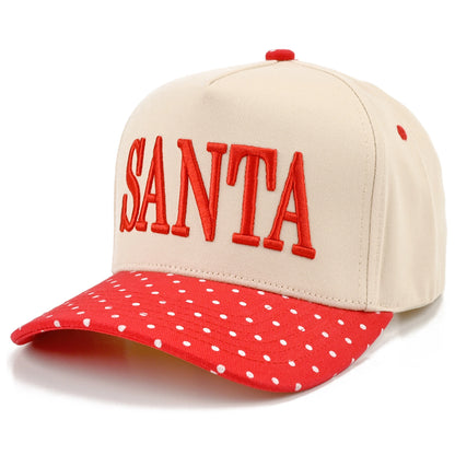 Santa Letter Embroidered Polka Dot Trucker Cap