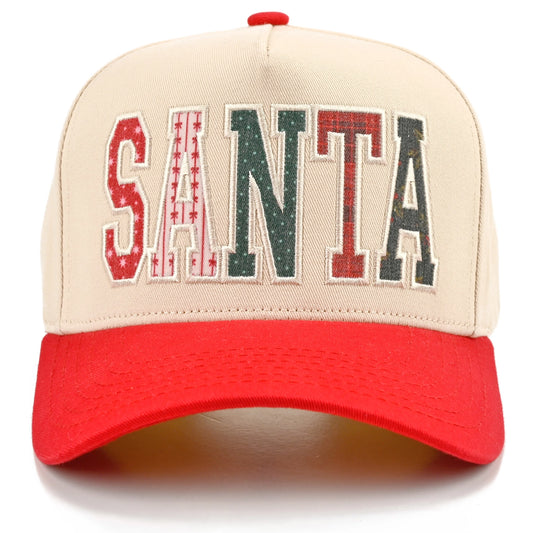 Santa Applique Letter Embroidered Trucker Cap