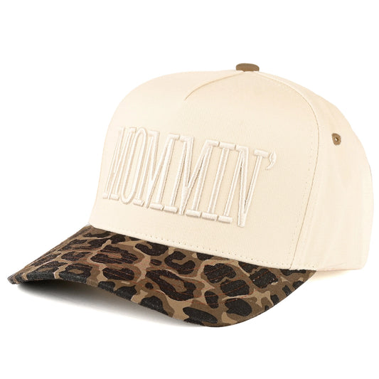 Mommin Letter Two Tone Leopard Trucker Cap