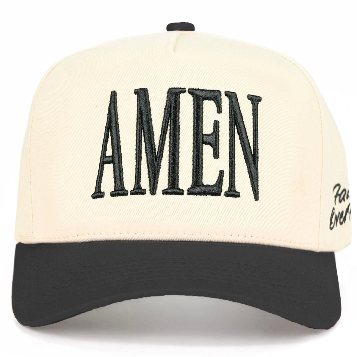 Amen Embroidered Letter Two Tone Trucker Hat