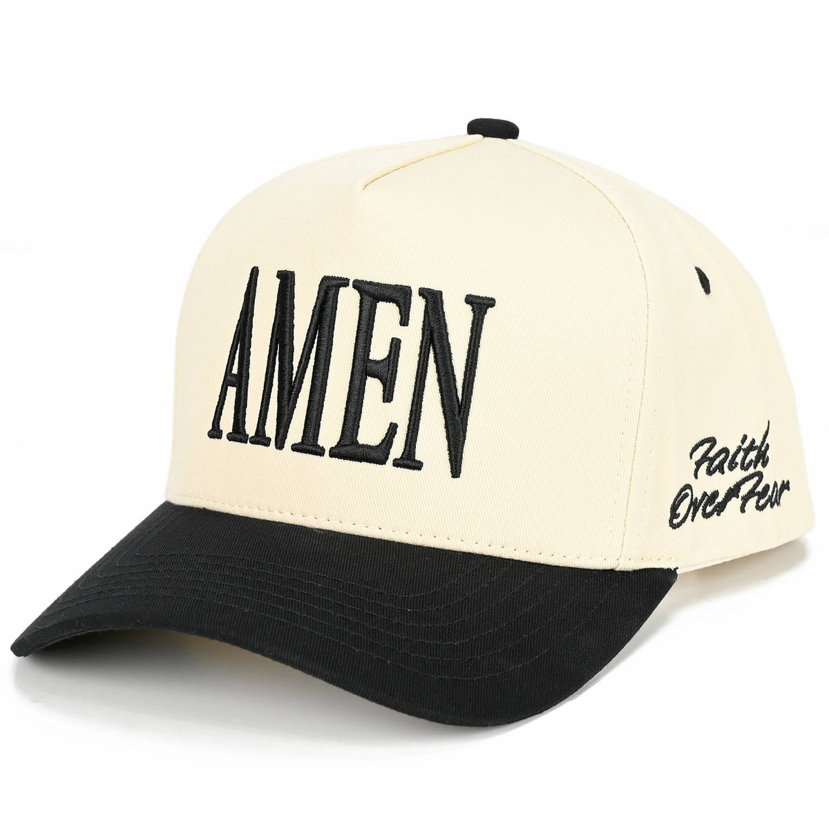 Amen Embroidered Letter Two Tone Trucker Hat