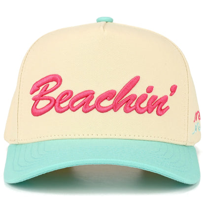 Beachin' Letter Embroidered On Two Tone Trucker Hat